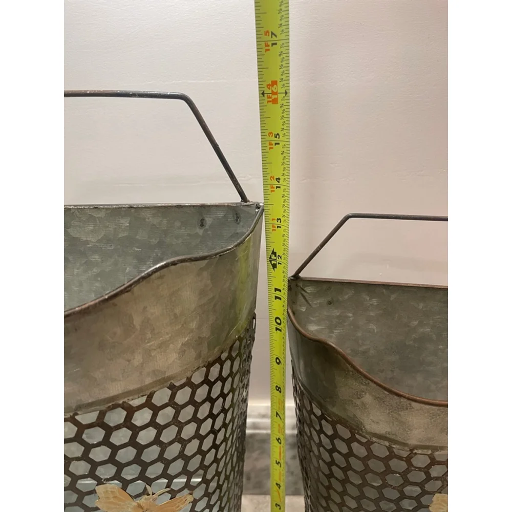 The Spring Shop Metal Wall Pockets Set of 2 bumblebee Galvanized Hanging Decor
